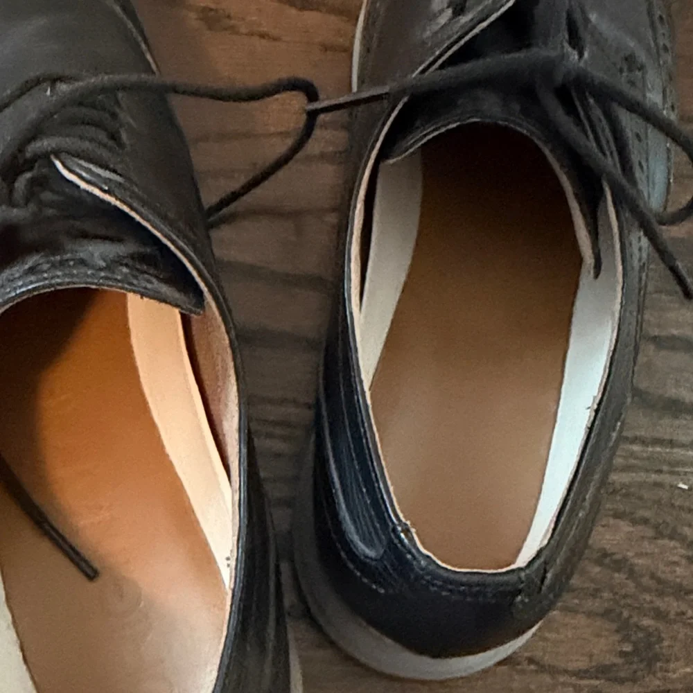 Cole Haan Black Leather Wingtip Oxfords